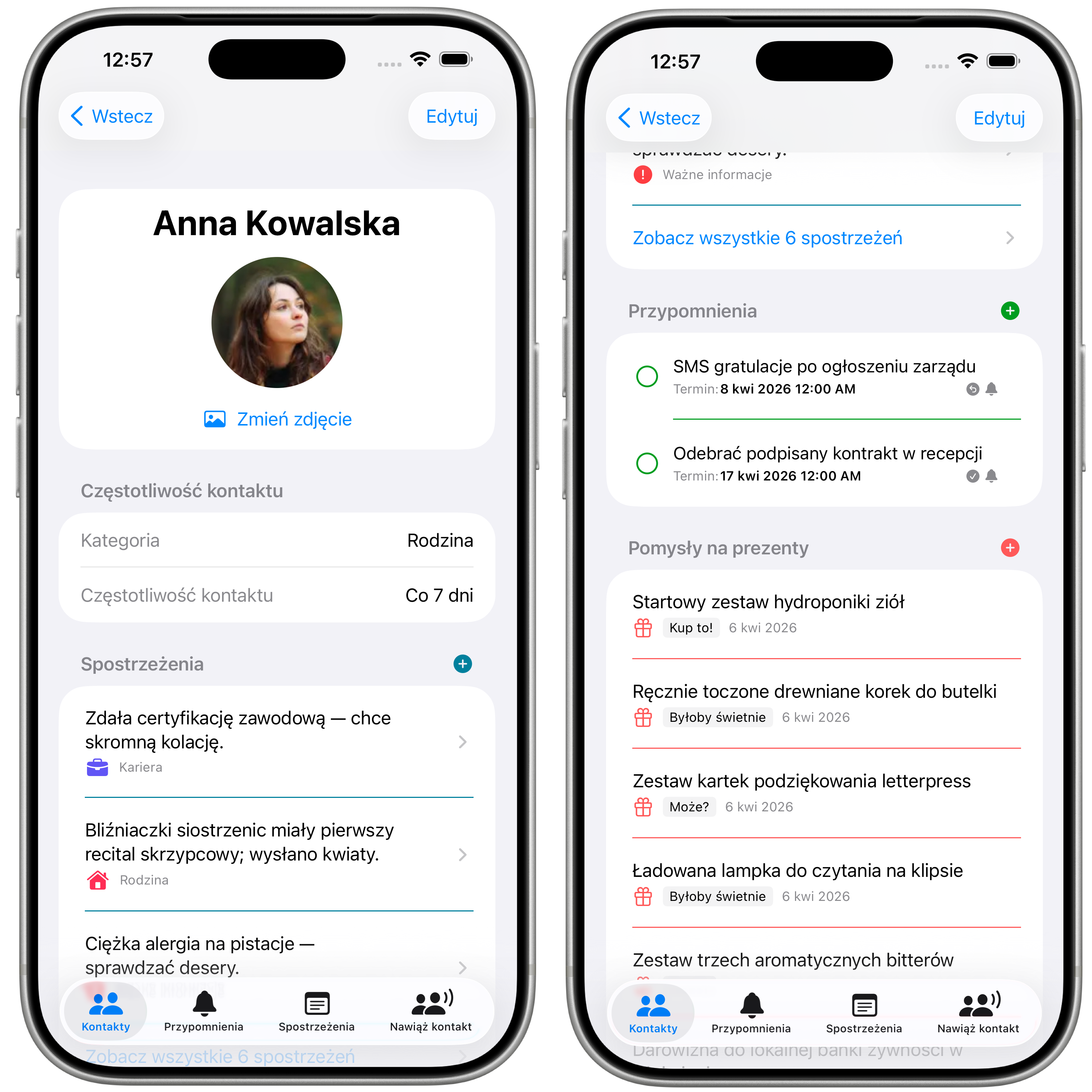 Contactilo: Spostrzeżenia